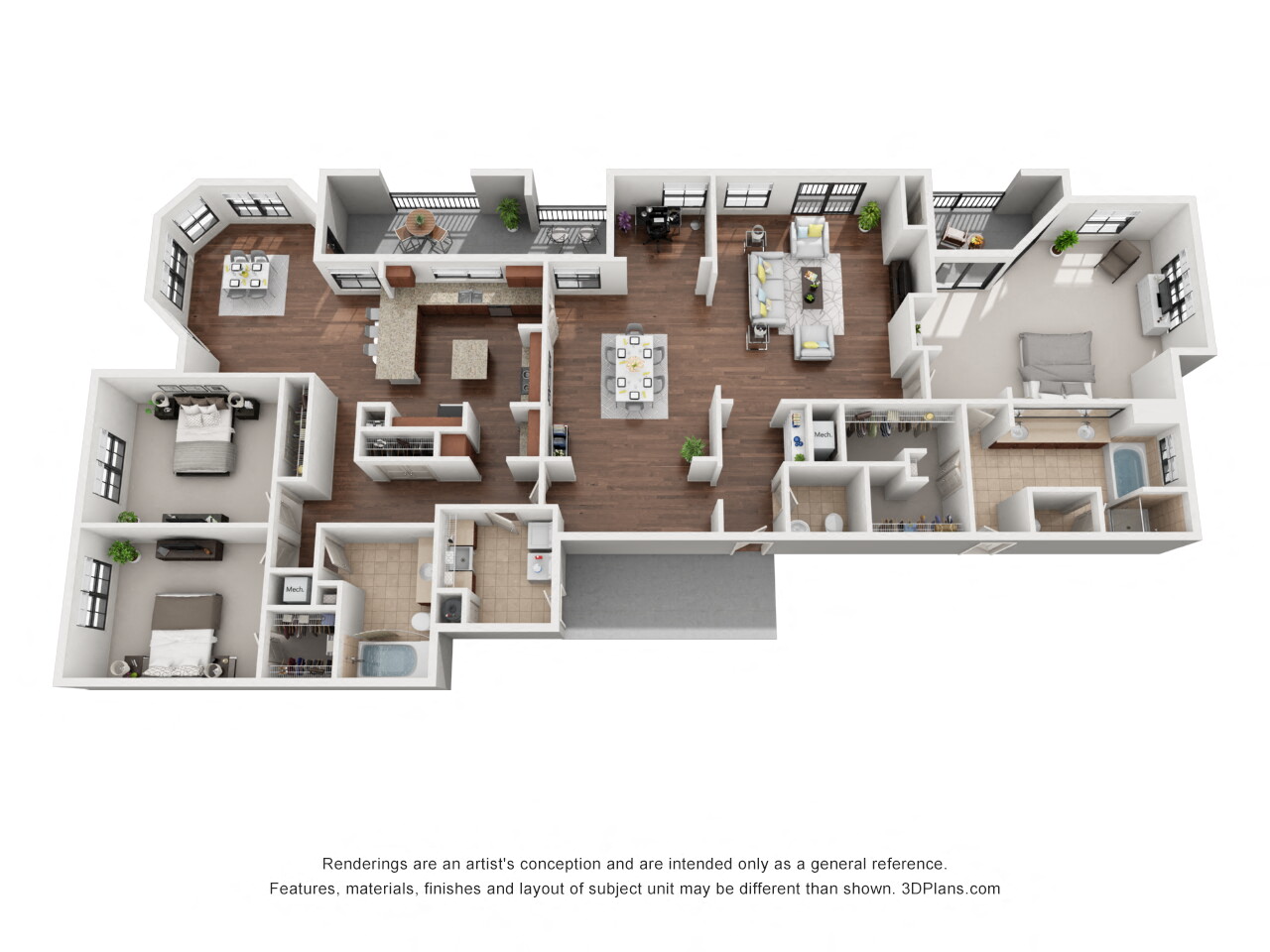 Floor plan for 3 beds, 2.5 baths, 2946 sqft